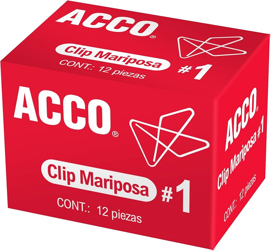 Clip mariposa no. 1 ACCO capacidad hasta