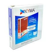 Carpeta panorámica KYMA carta blanca herraje en "O" de 2 pulgadas