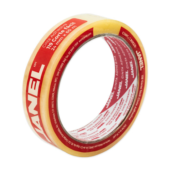 Cinta adhesiva línea 119transparente JANEL 24x65 corte fácil 1 pieza - Cinta adhesiva línea 119transparente JANEL 24x65 corte fácil 1 pieza