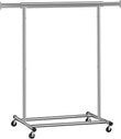 Perchero de ropa con ruedas, portátil, 17.7 x (36.2-52) x 63.6 pulgadas, con riel extensible, capacidad de carga de 200 libras