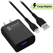Combo Cargador BRobotix 6001356 USB V 3.0 y Cable Tipo Lightning Color Negro