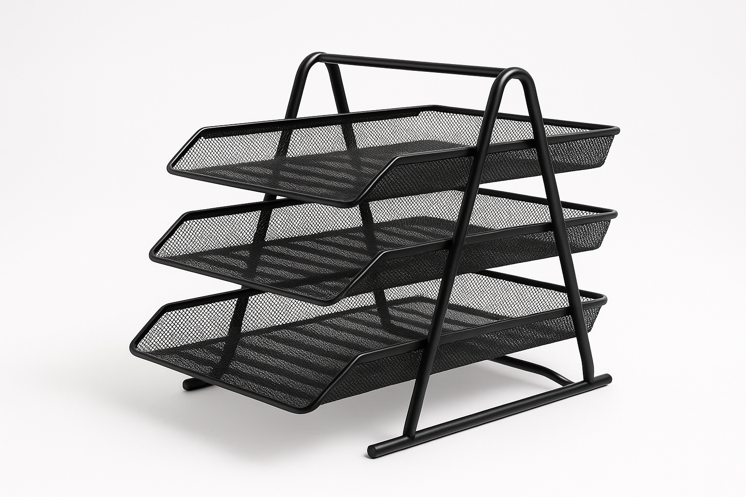 Bandeja triple de malla metálica mae color negro