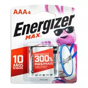 Pila alcalina Energizer AAA blíster con 4 pzas